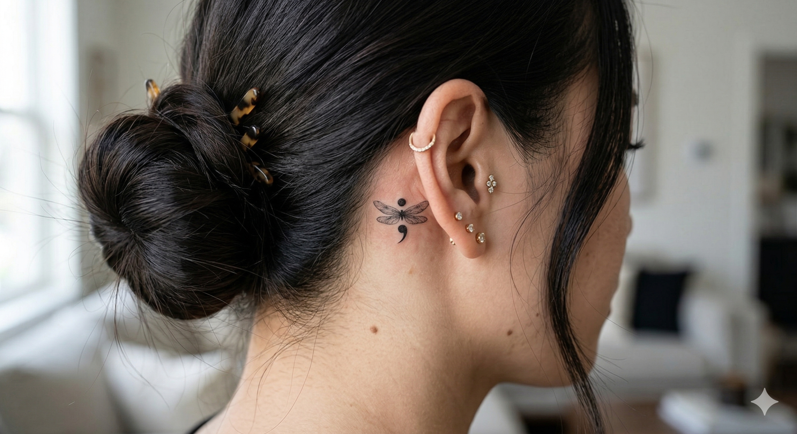 Dragonfly Semicolon Tattoo Design Bundle: Symbol of Hope & Strength