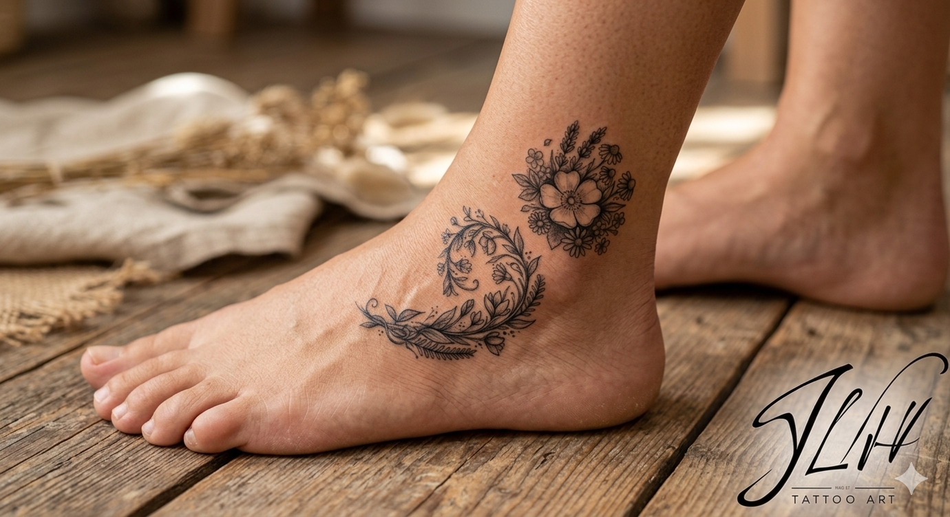 Detailed Floral Semicolon Tattoo Design | Mental Health Awareness | Digital Download