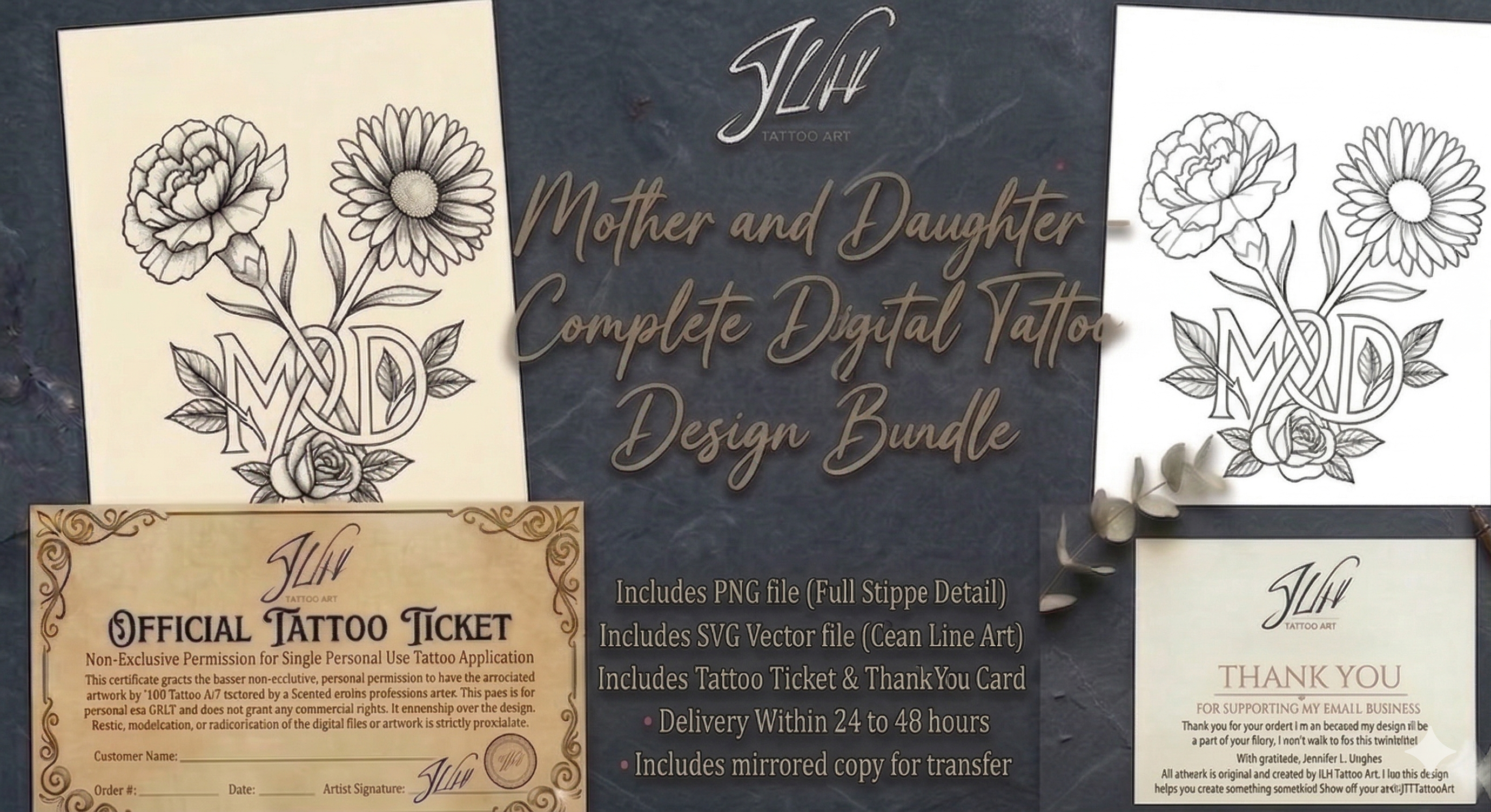 Mother & Daughter Digital Tattoo