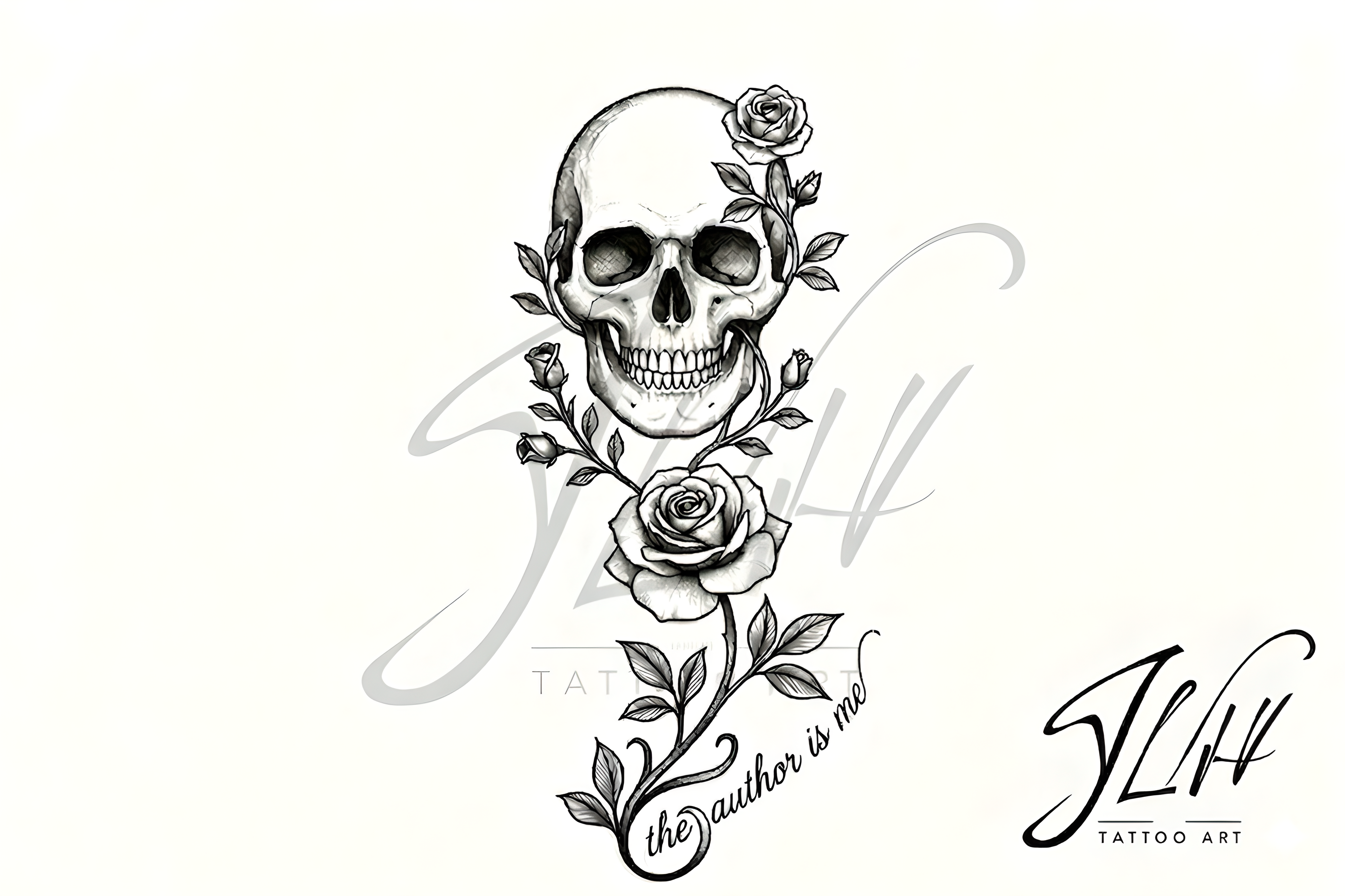 Semicolon Rose Skull Tattoo | Digital Download | Mental Awareness