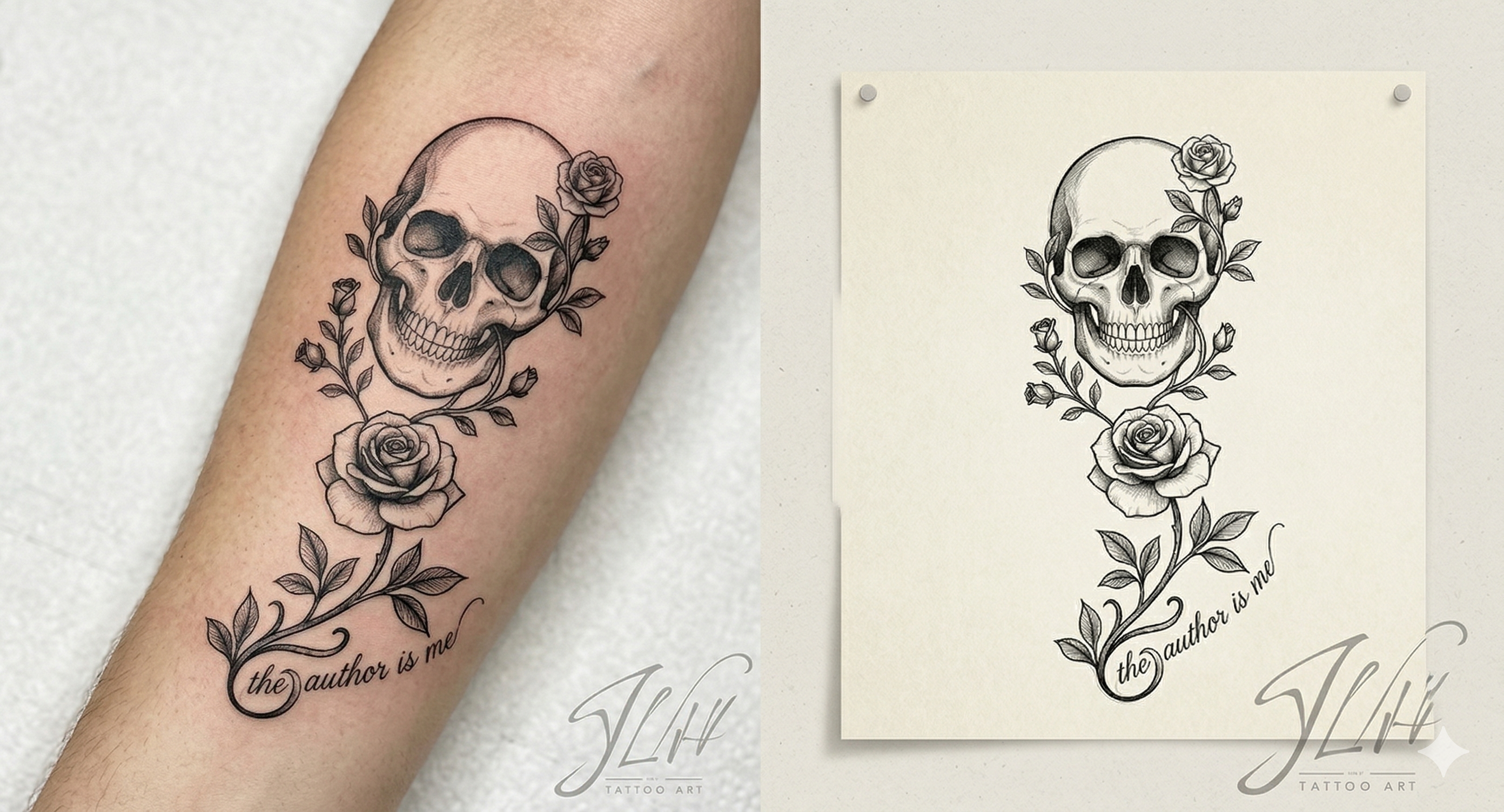 Semicolon Rose Skull Tattoo | Digital Download | Mental Awareness