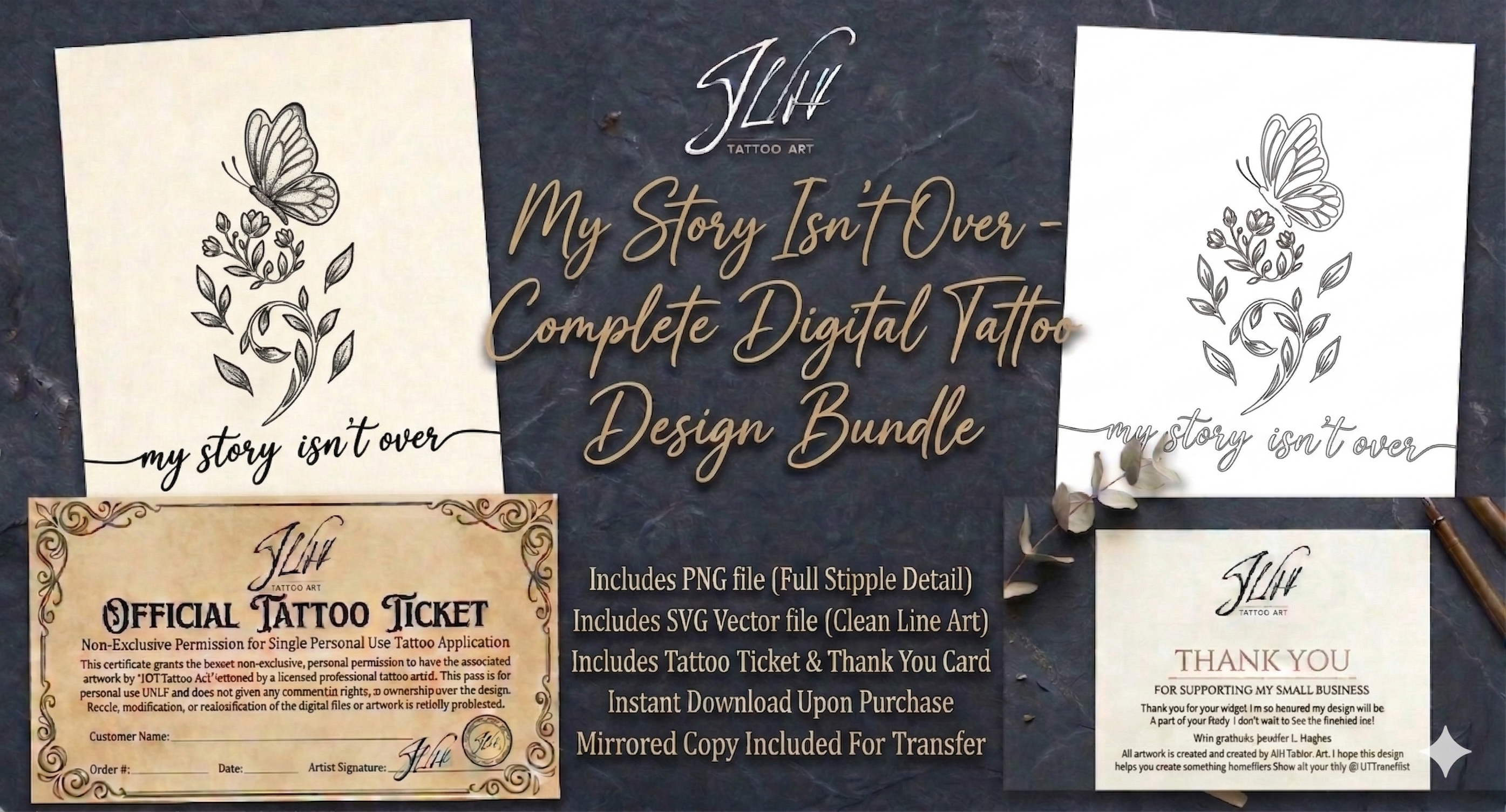 Semicolon Butterfly Tattoo | My Story Isn't Over | Mental Awareness