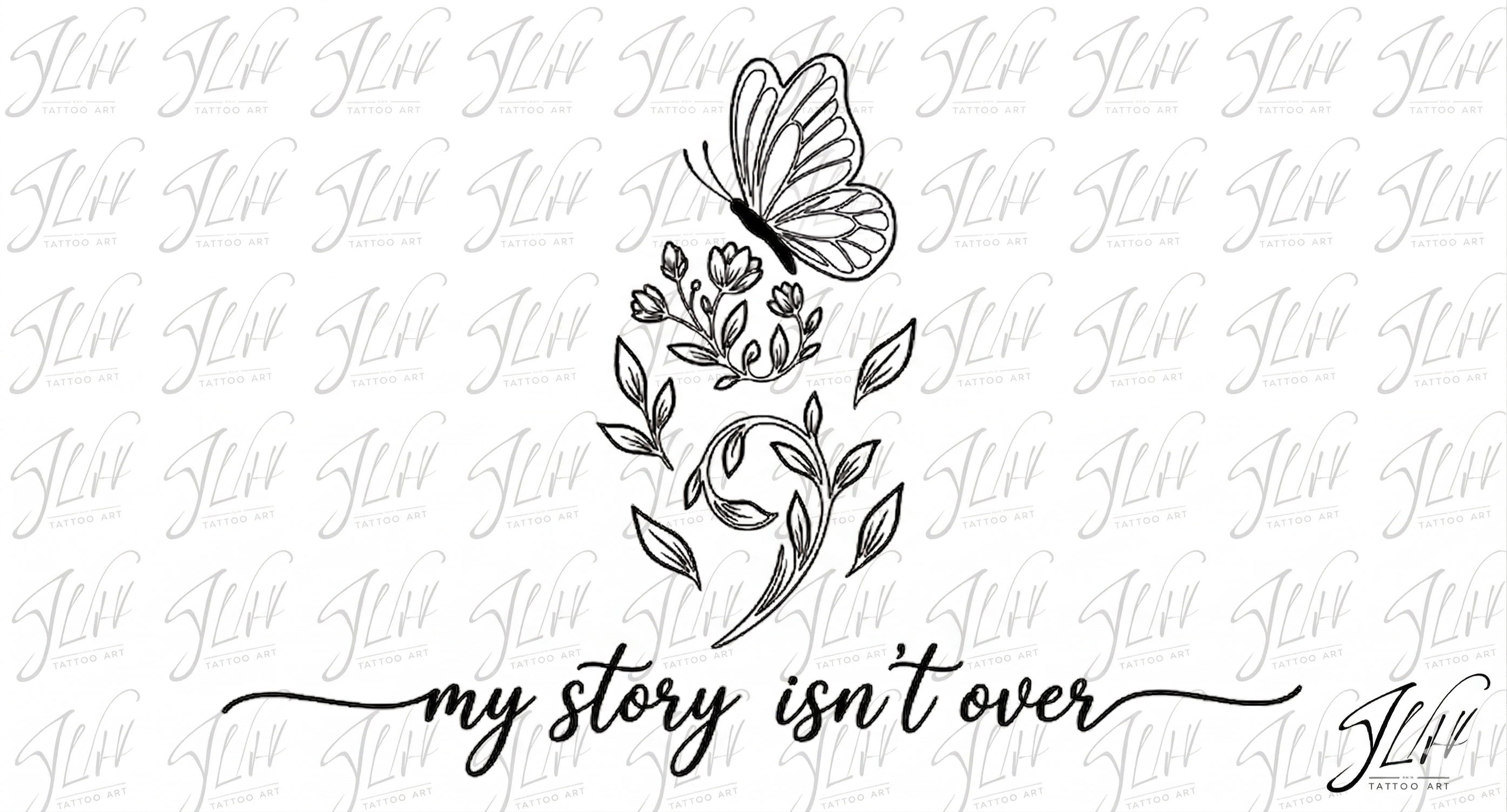 Semicolon Butterfly Tattoo | My Story Isn't Over | Mental Awareness