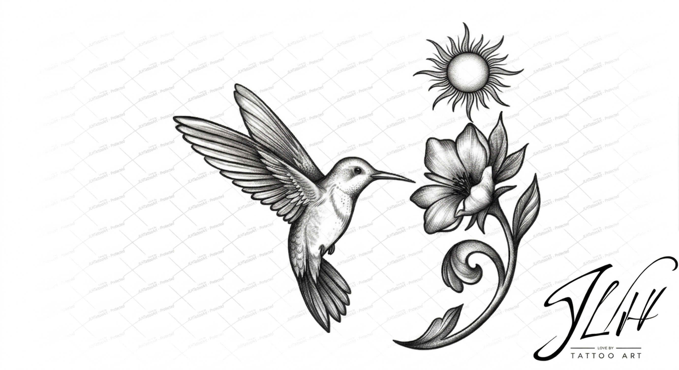 The Semicolon Hummingbird Tattoo: A Symbol of Hope and Renewal | Digital Download