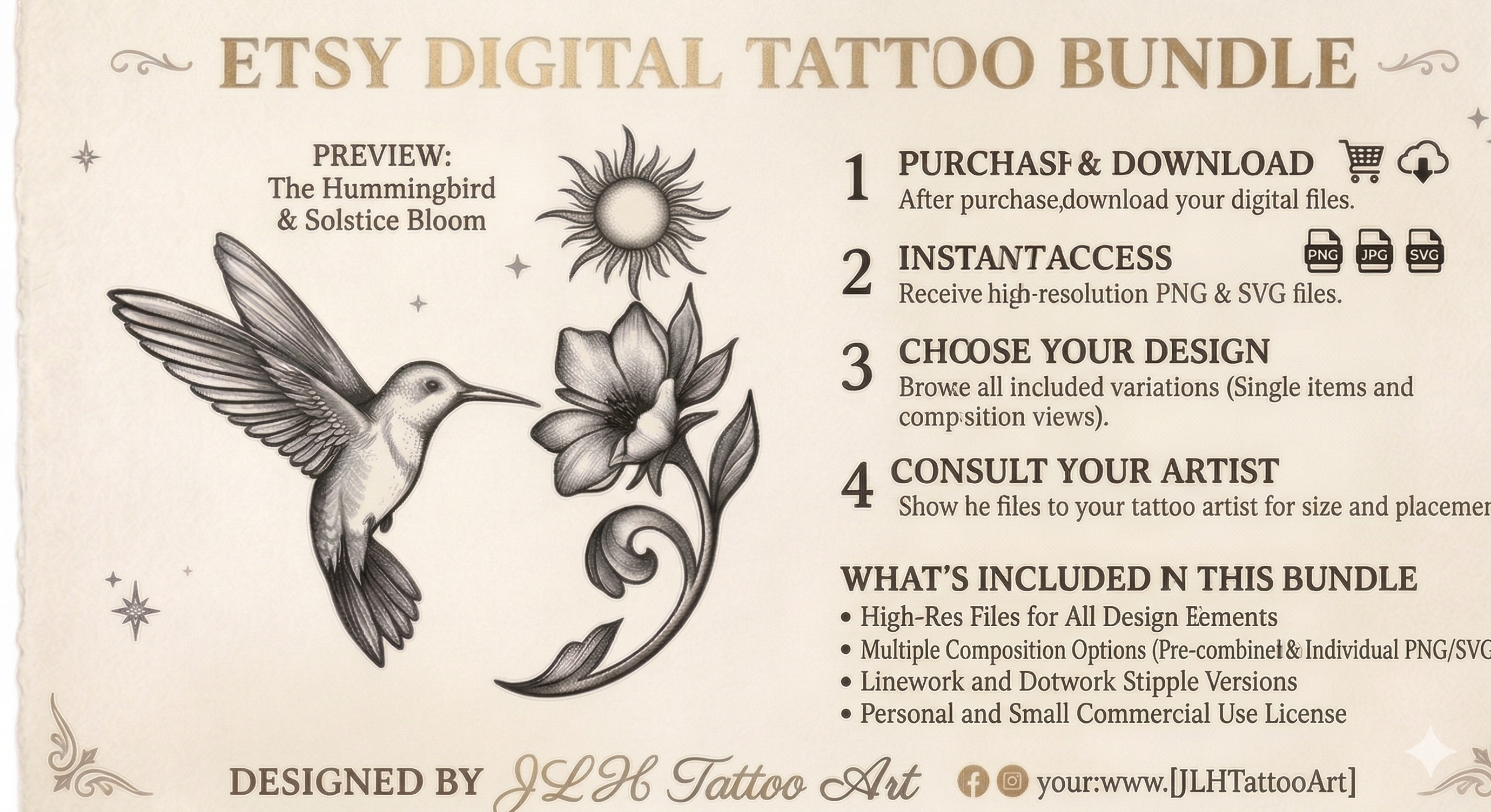 The Semicolon Hummingbird Tattoo: A Symbol of Hope and Renewal | Digital Download