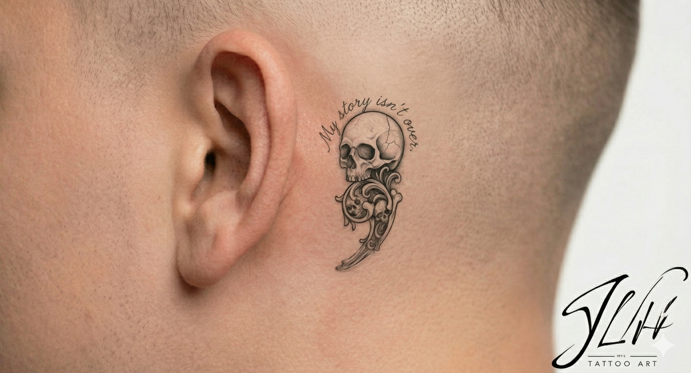 Semicolon Skulls Tattoo | Mental Health Awareness | Digital Dowload