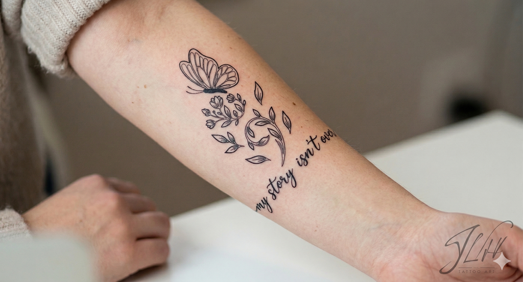 Semicolon Butterfly Tattoo | My Story Isn't Over | Mental Awareness