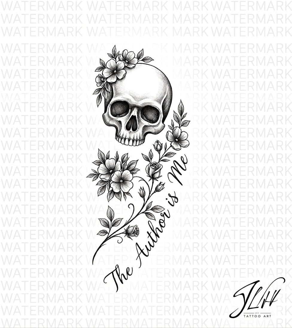 Semicolon Skull Tattoo | Digital Download | Mental Health Awareness |