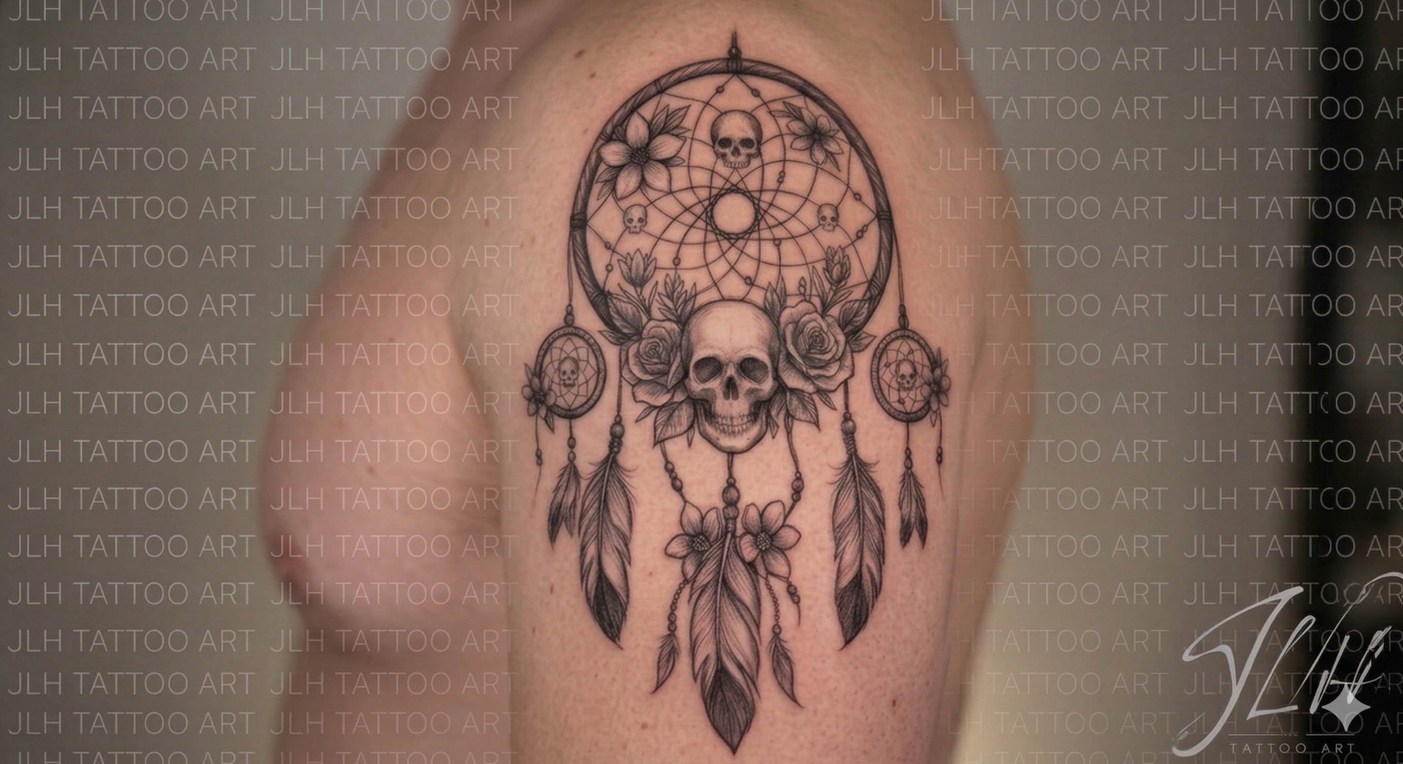 Skull Floral Dream Catcher Tattoo | Digital Download | Dream Catcher Tattoo