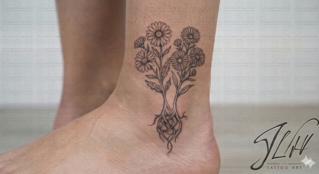Sibling Birth Flowers | Matching Sibling Tattoo | Personalized Siblings Birth Flower